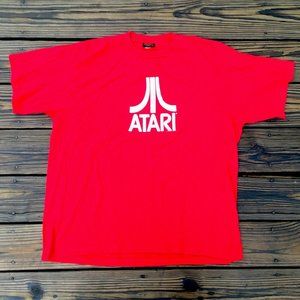 Atari Logo Men’s T-Shirt Single Stitch Red Size Large Made in USA 2000 Vintage